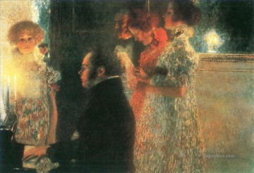 Gustave Klimt Painting - Schubert at the piano I Gustav Klimt